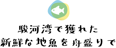 駿河湾で獲れた新鮮な地魚を舟盛りで